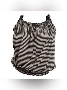 weavers black & white striped tank top